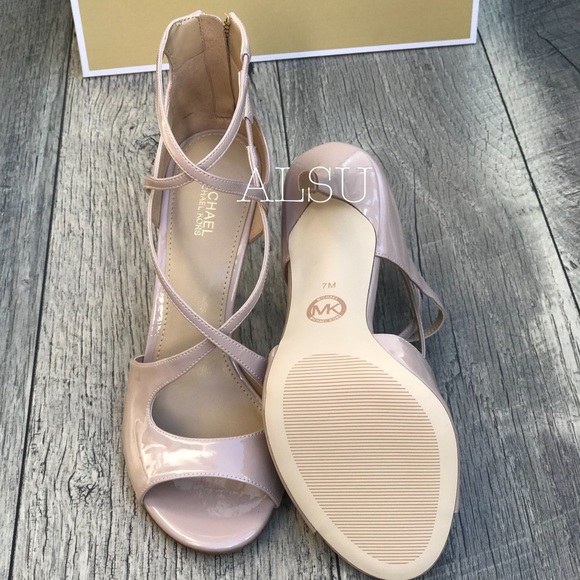 NWT Michael Kors Chantelle Sandal Patent Blush W - Picture 6 of 7